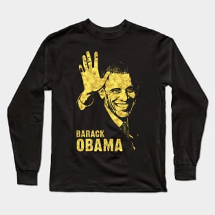 BARACK OBAMA Presidential Portrait Abstract Art Style Tribute Long Sleeve T-Shirt